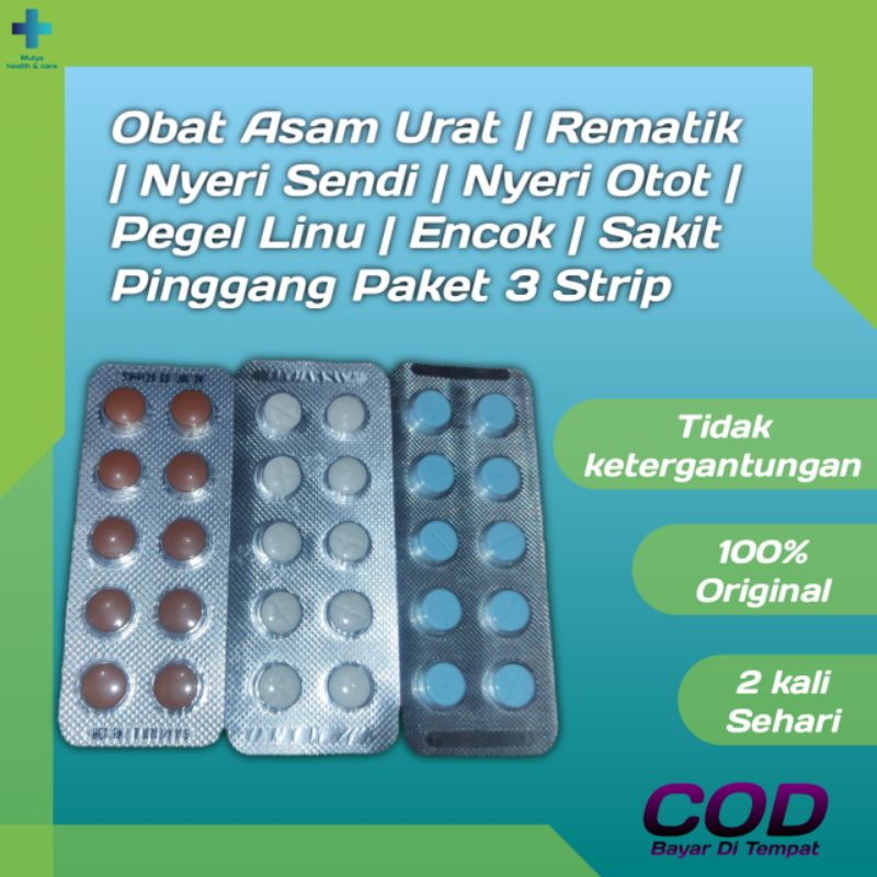 Jual Obat Asam Urat Pegel Linu Rematik Kesemutan 1 Paket 3 Strip Shopee Indonesia 0215