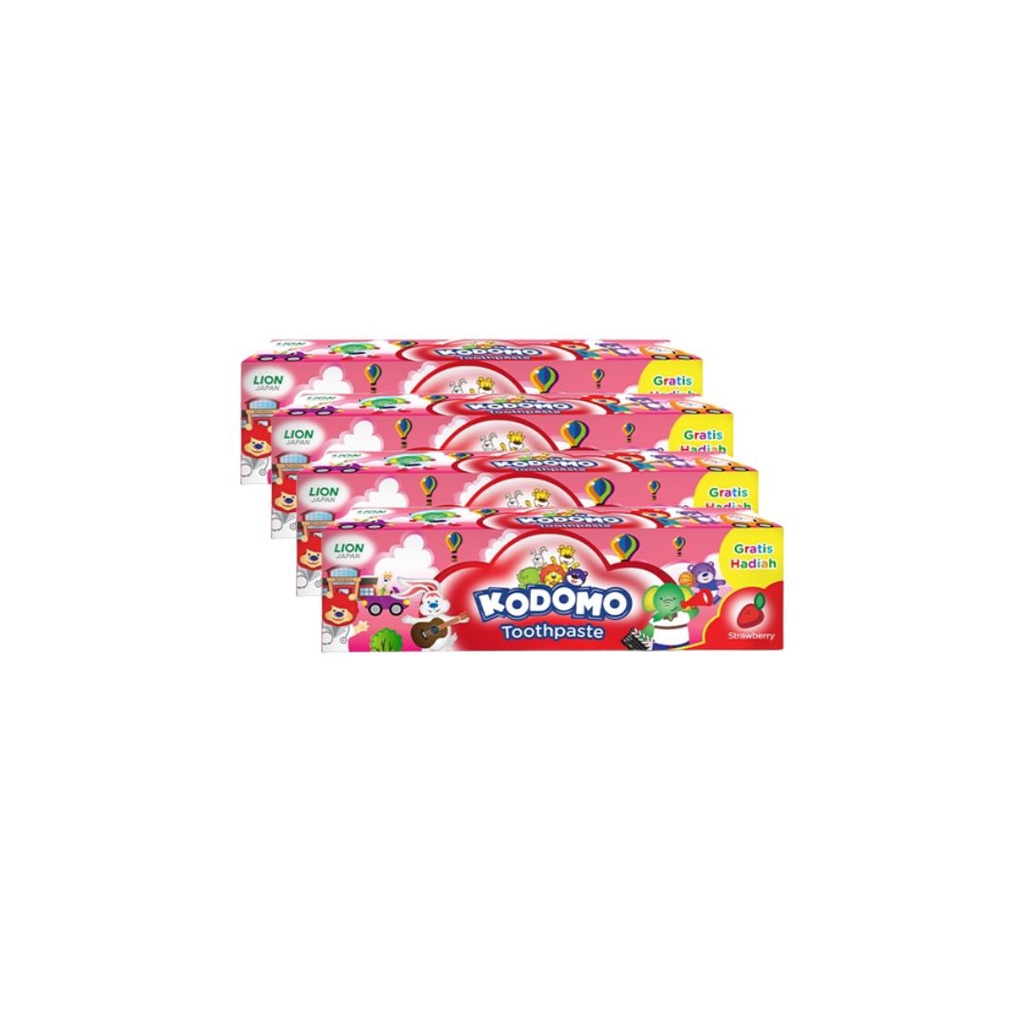 Jual Kodomo Rasa Strawberry Pasta Gigi Gel Tube 4 x 45gr | Shopee Indonesia