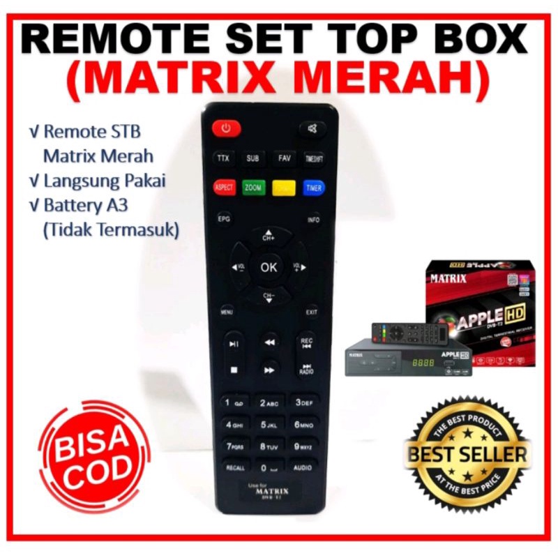 Jual Remote Stb Matrix Apple Merah Dvbt Remote Set Top Box Matrix Receiver Shopee Indonesia