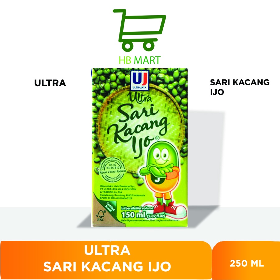 Jual Sari Kacang Ijo Ultra Jaya 250ml 1 Dus Shopee Indonesia