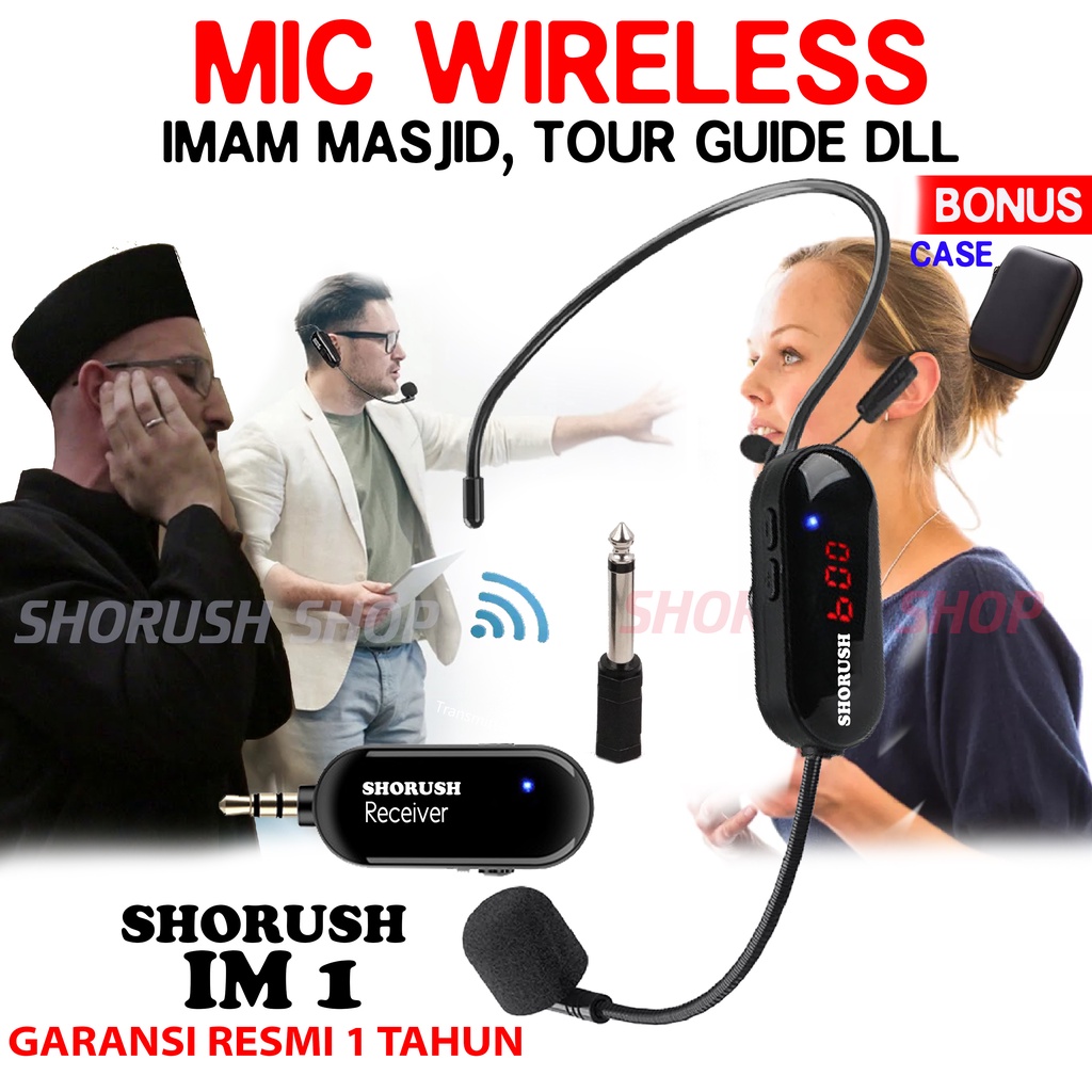 Jual Shorush IM 1 Microphone Mic Clip On Wireless Bando UHF 2.4G