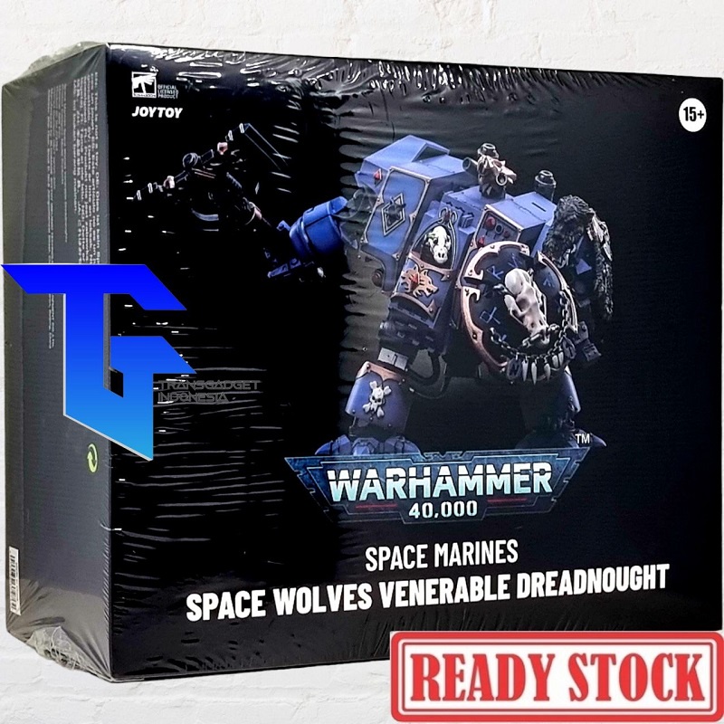 Figurine JoyToy Warhammer 40K Space Wolves Venerable Dreadnought Brother Hvor 1/18