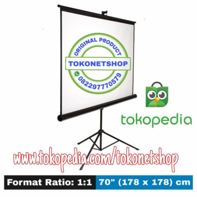 Jual Layar Proyektor Tripod 70 Inch Screen Tripod 70 178 X 178 Cm Shopee Indonesia 9589