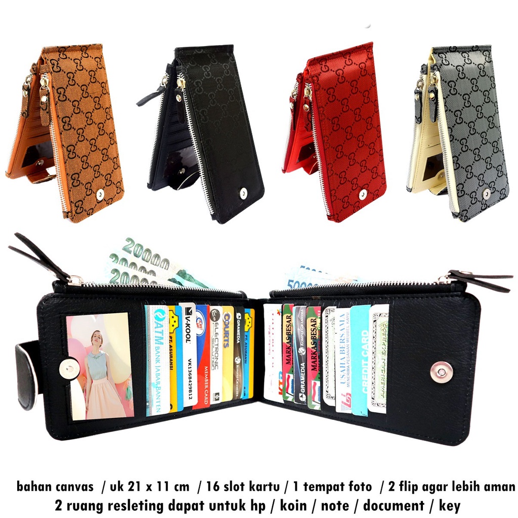 Jual Dompet Lipat Kartu G Zip Lateen Card | Shopee Indonesia