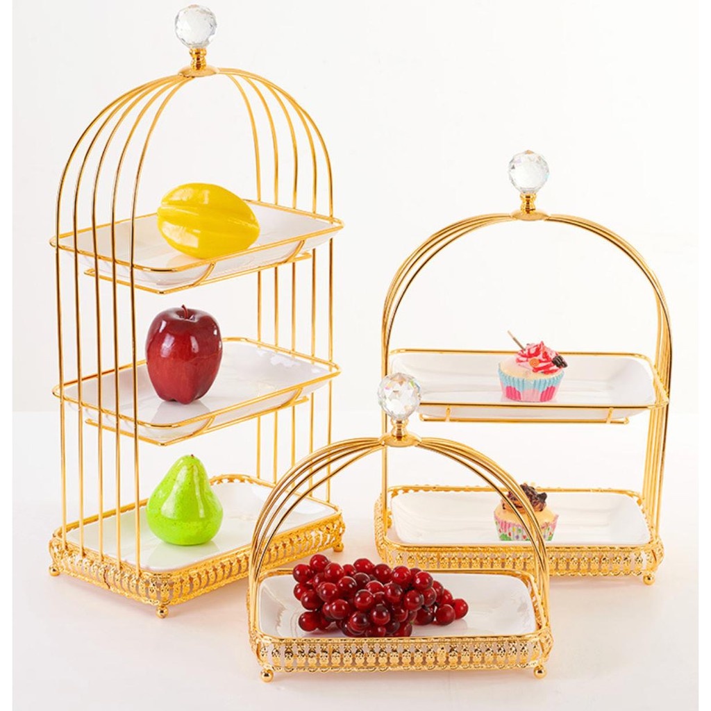 Jual Ceramic Cake Stand Bird Cage Dessert Table Decor Shopee Indonesia