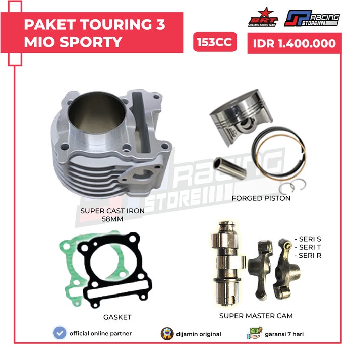 Jual Brt Paket Touring Bore Up Mio Sporty Blok Piston Noken As Rra