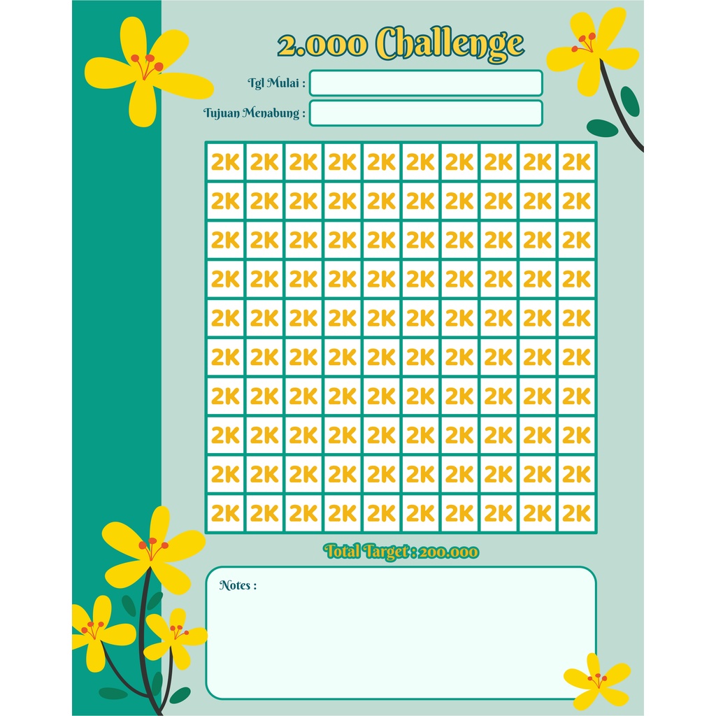 Jual 5 Pcs Kertas Binder A5 Target Menabung Bulanan Saving Challenge