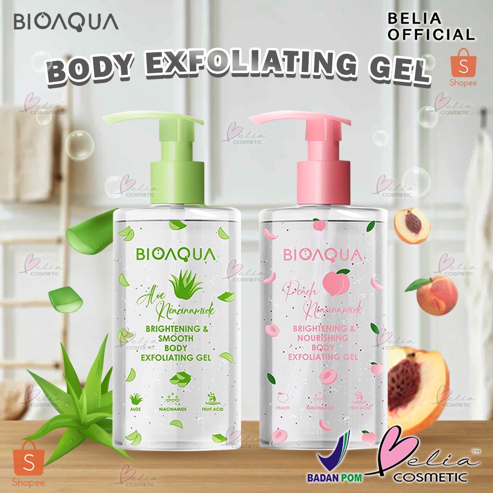Jual BELIA BIOAQUA Body Exfoliating Gel Aloe Peach 350g Body Scrub