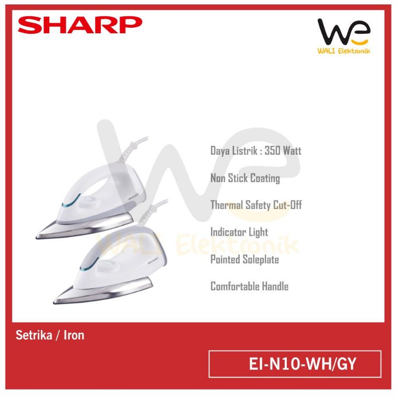 Jual Setrika Sharp EI-N10-WH/GY /gosokan /iron /EI-N10 | Shopee Indonesia