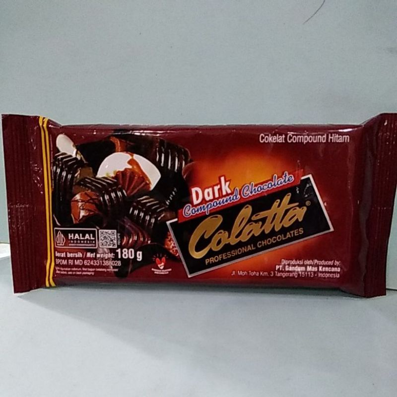 Jual COLATTA DARK COMPOUND CHOCOLATE 180 GR | Shopee Indonesia