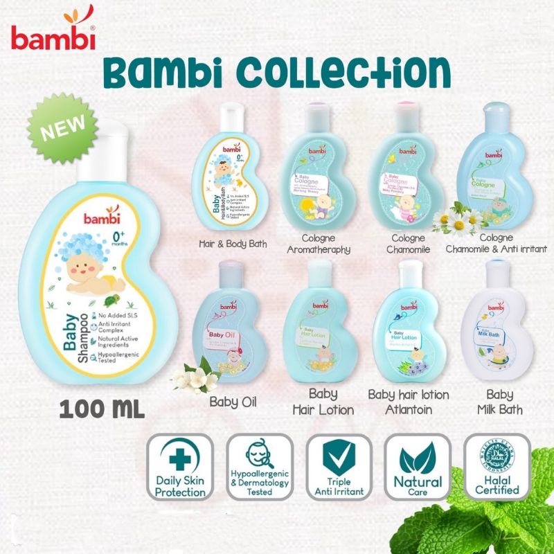 Jual Bambi Baby Care Cologne / Shampoo / Sabun / Milk Bath / Mild ...