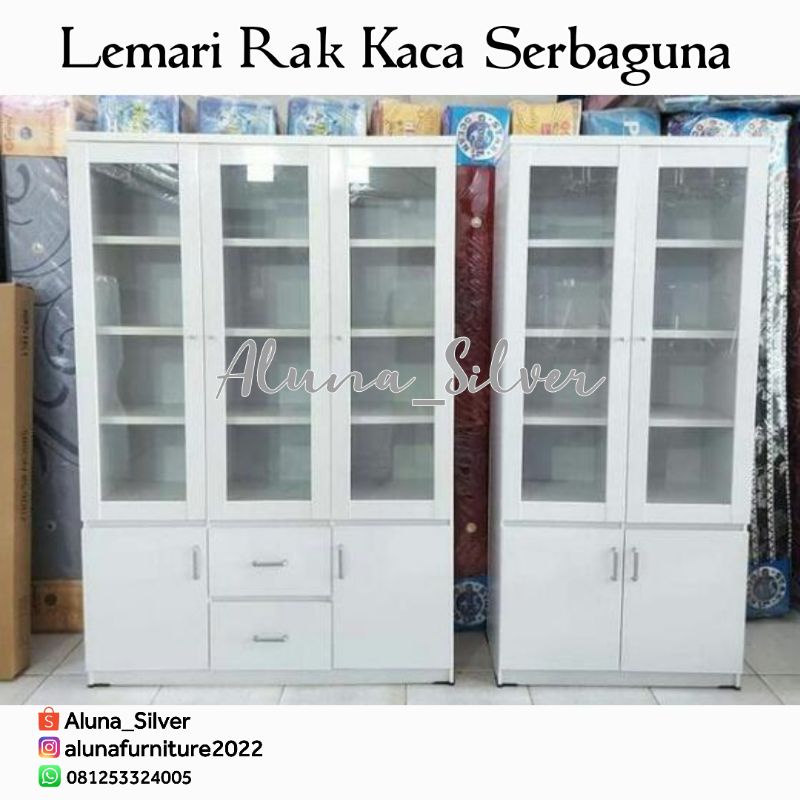 Jual Lemari Hias Rak Tas Display Kaca Serbaguna Lemari Tas Rakana