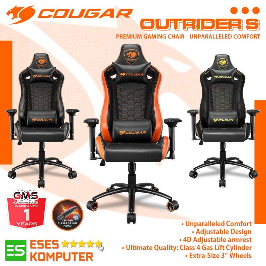 Jual COUGAR OUTRIDER S Unparalleled-Comfort Gaming Chair | Kursi Gaming ...