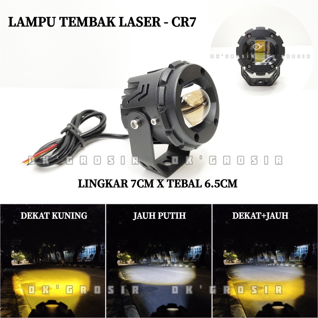 Jual Lampu Tembak Sorot Led Tipe Laser High Low Kuning Putih Alumunium