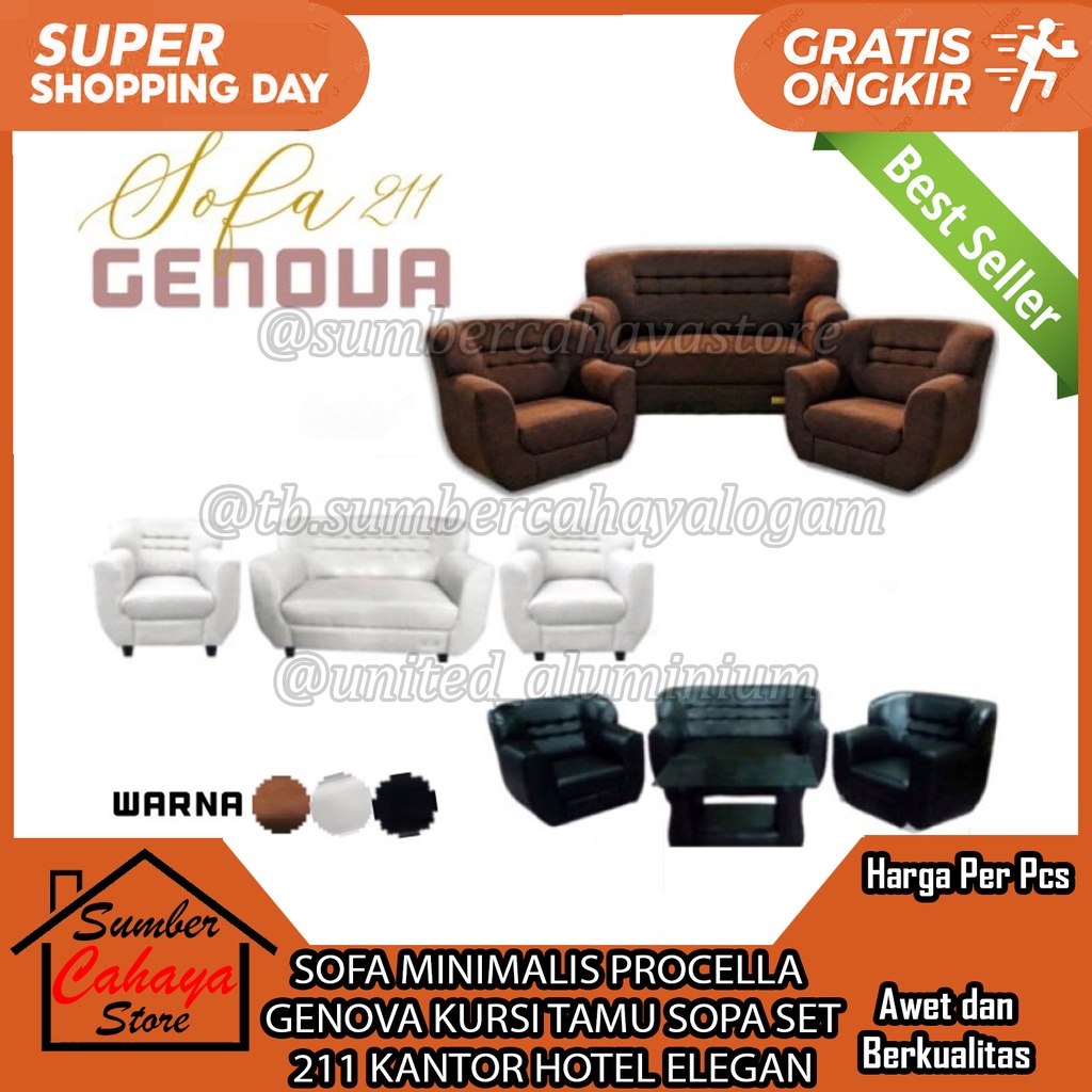 Jual SOFA MINIMALIS MODERN PROCELLA GENOVA KURSI TAMU SOPA SET 211 ...