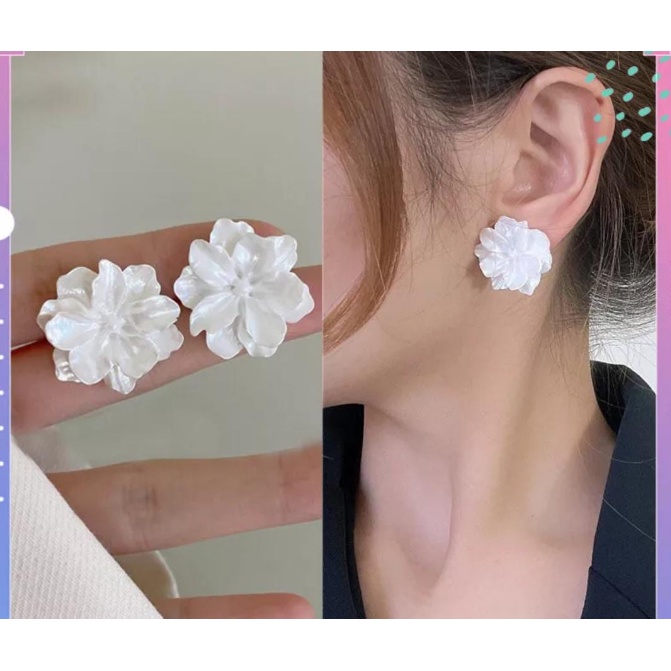 Jual Anting bunga terbaru anting bunga putih | Shopee Indonesia