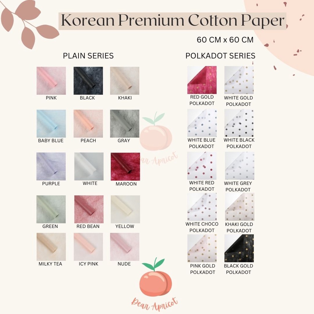 Jual [5 LEMBAR] KERTAS FLOWER WRAPPING KOREAN PREMIUM COTTON PAPER ...