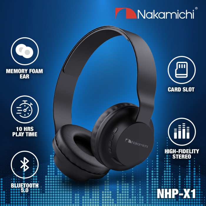 Jual Headphone Nakamichi Nhp X1 Headphone Headset Wireless Bluetooth Hd