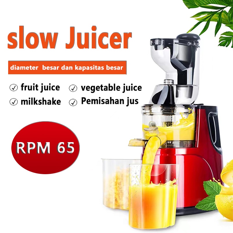 Jual Large caliber juicer RPM 65 Slow Juicer Electric Fruit Juicer 150W