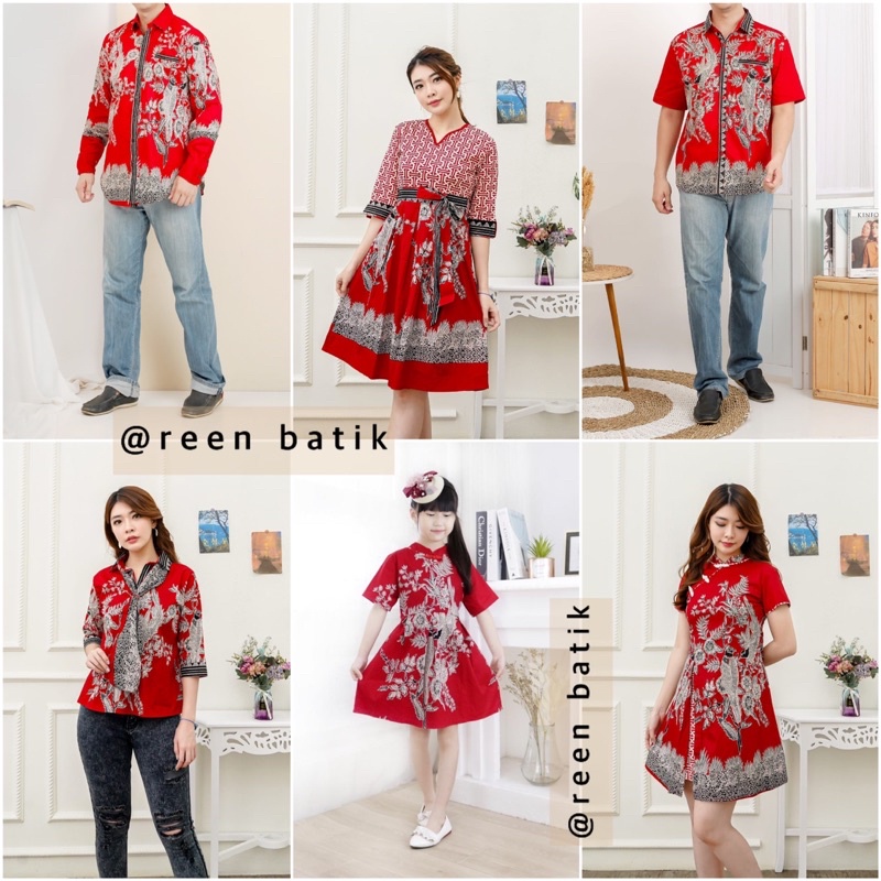 Jual Batik couple Family Set RM Warna Merah Edisi imlek, 021 RM/ 145 RM ...