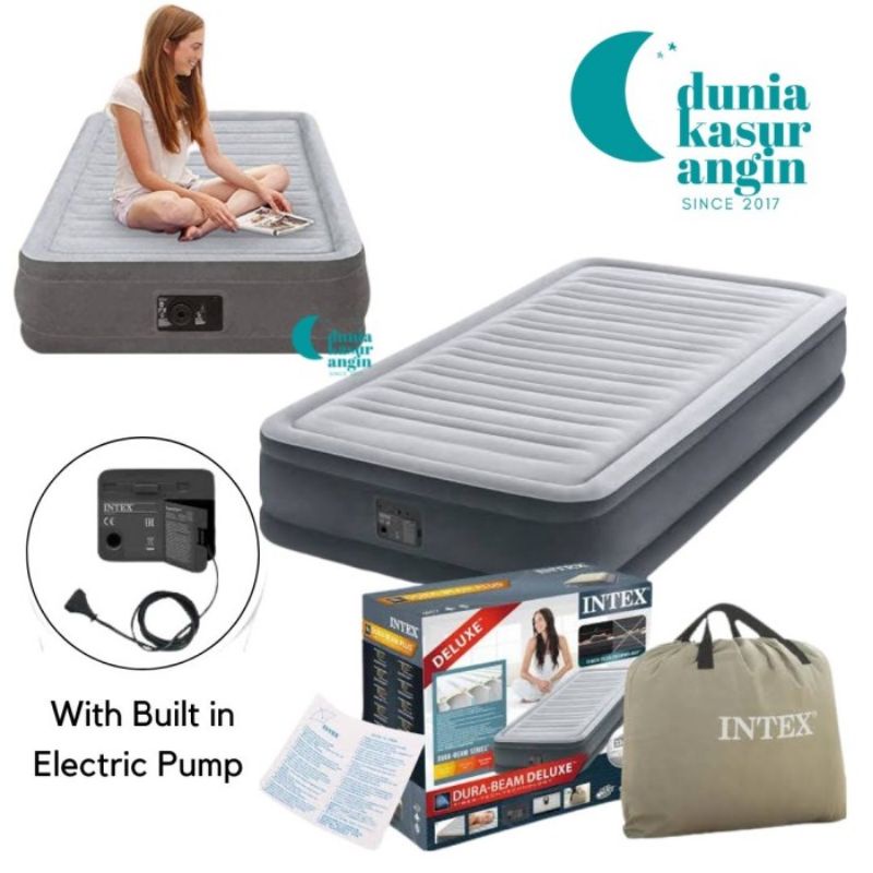 Jual Intex Kasur Angin Portable Durabeam Plus Pompa Bonus Bantal Dan Tas Shopee Indonesia