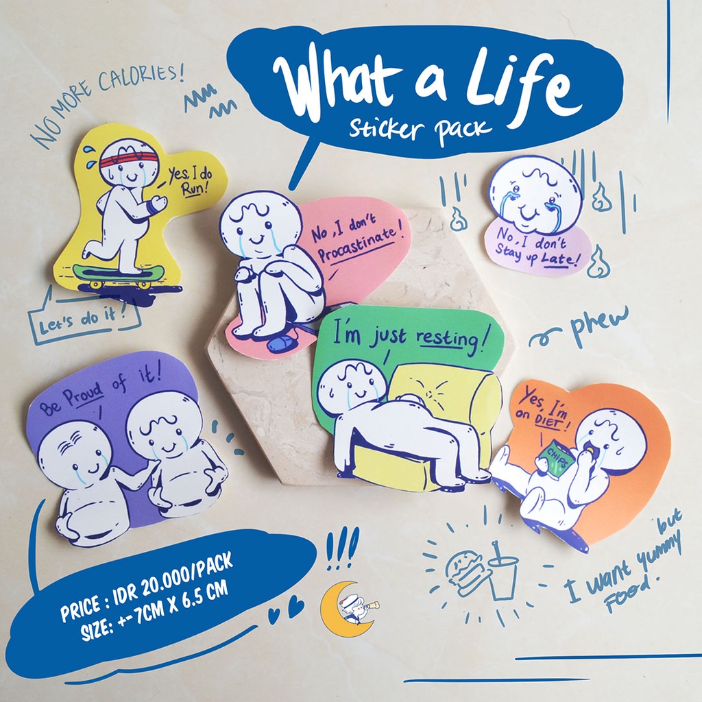 Jual What A Life Sticker Pack | Shopee Indonesia