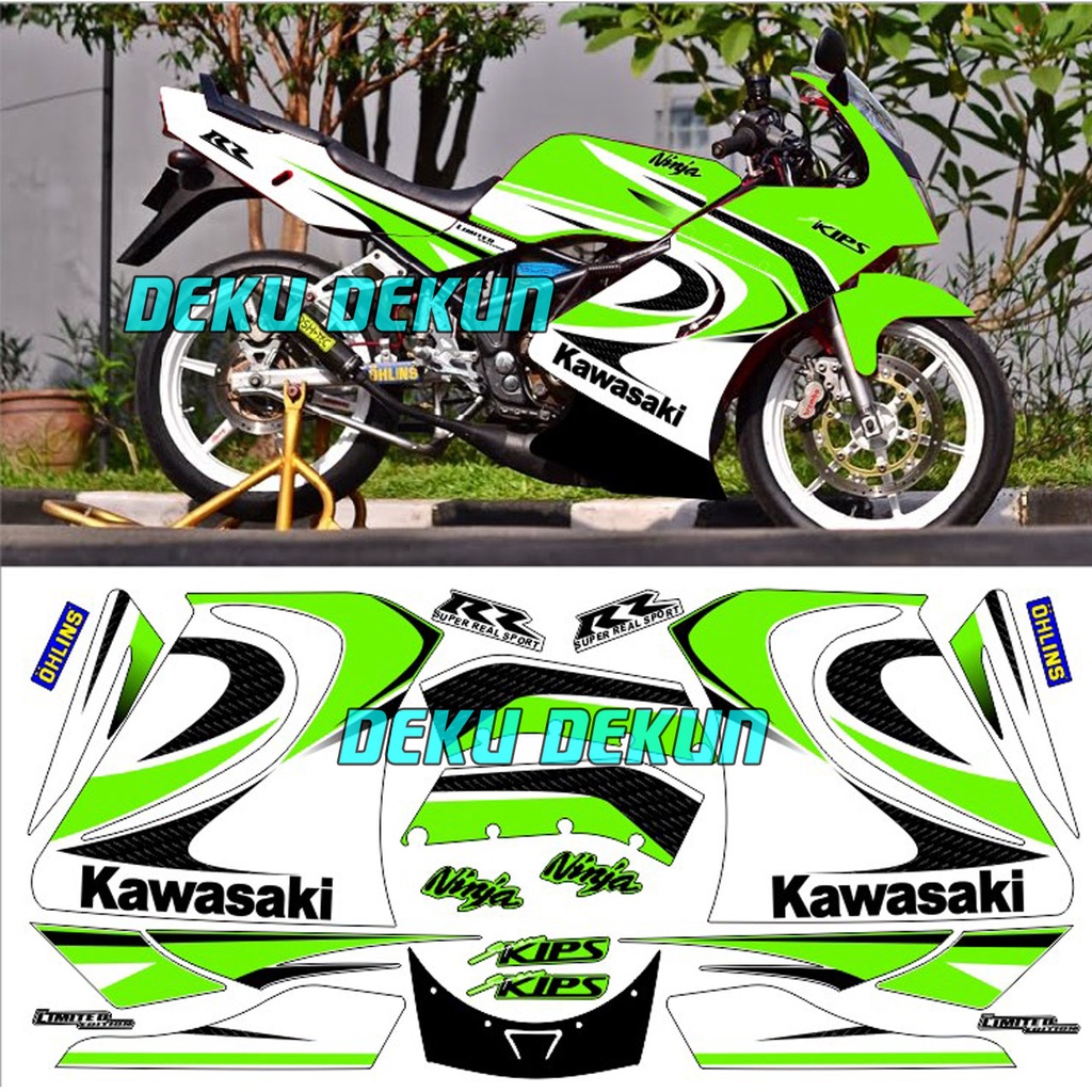 Jual Stiker Striping Ninja Rr Old Decal Variasi Sport Race Hijau Cuting