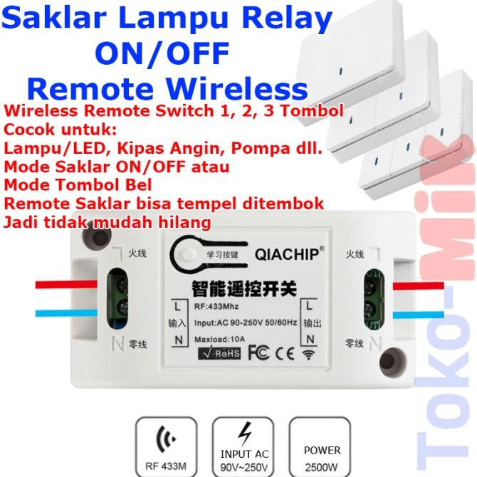 Jual BAYAR DITEMPAT Saklar Lampu Kipas Angin Pompa Wireless Remote ...