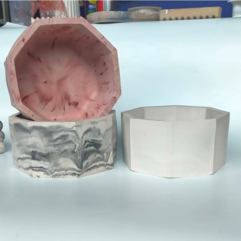 Jual pot semen octagonal diameter 16cm || aesthetic || pot tanaman ...