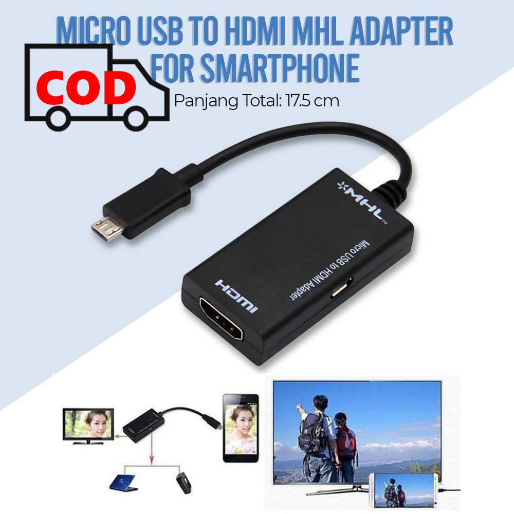 Jual Kabel Konektor HP MHL ke TV Micro USB to HDMI Adapter Konverter