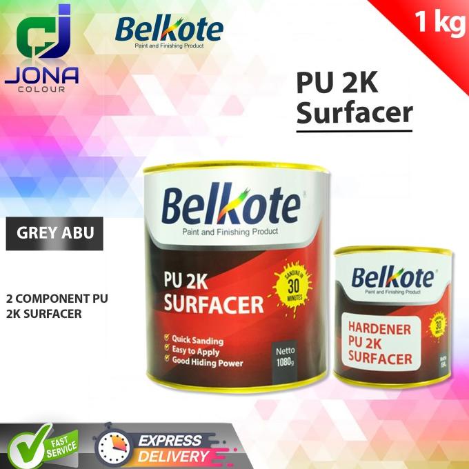 Jual Belkote Epoxy PU 2K Filler Surfacer Cat Dasar Epoksi 1kg GREY ...