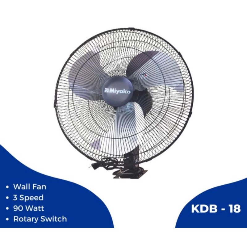 Jual MIYAKO : KDB18 KIPAS ANGIN BESI DINDING WALL FAN 18 INCH KDB 18 ...