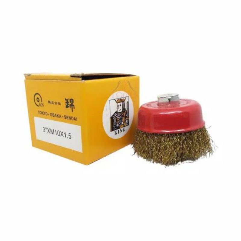 Jual Sikat Mangkok Kuningan Cup Brush Gerinda KING 3 Inch 3" Shopee