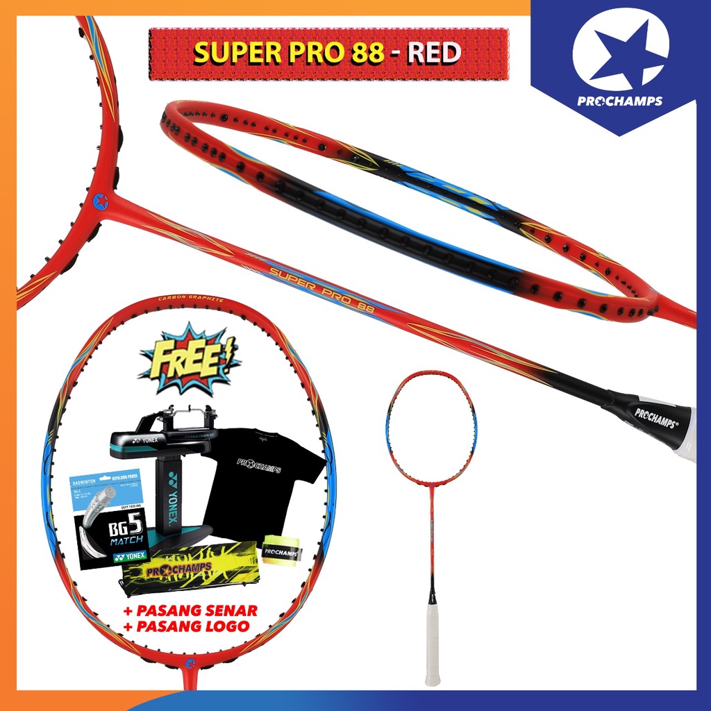 Jual PROCHAMPS Super Pro 88 / 99 / 100 Raket Badminton | Shopee Indonesia