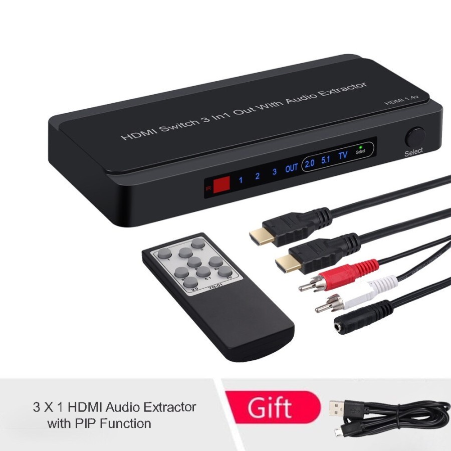 Jual NewG HDMI switch 3x1 (3 input) - Support 4K & PIP with Audio ...