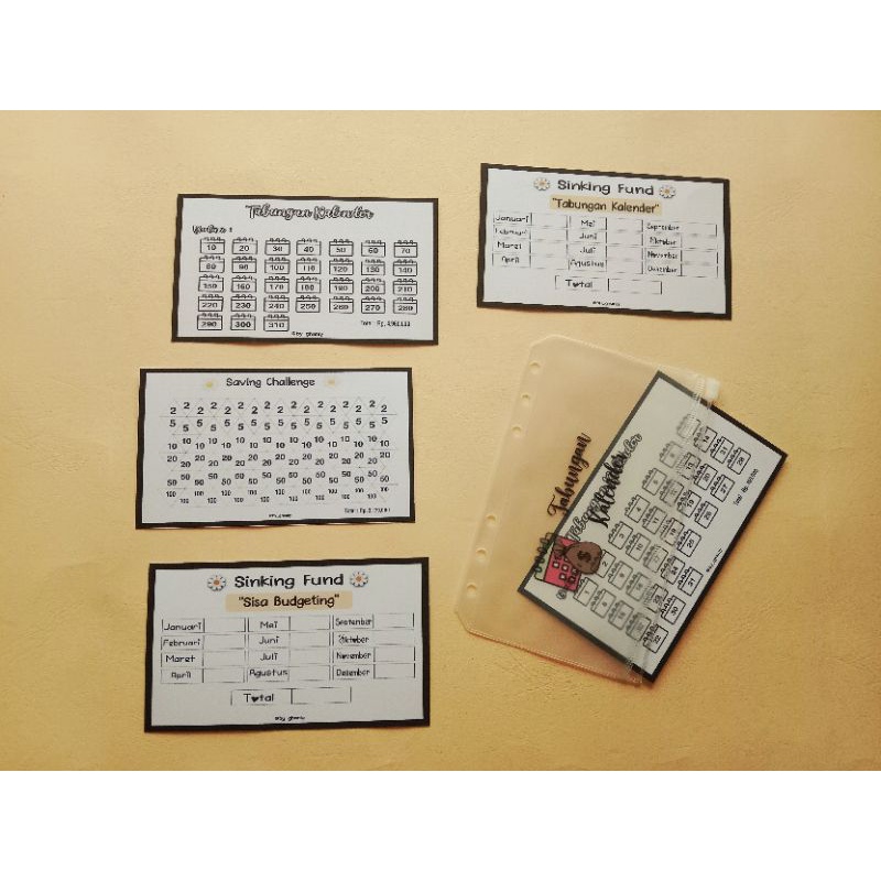 Jual (INCLUDE ZIPLOCK) Template Menabung / Saving Challenge / Tantangan ...