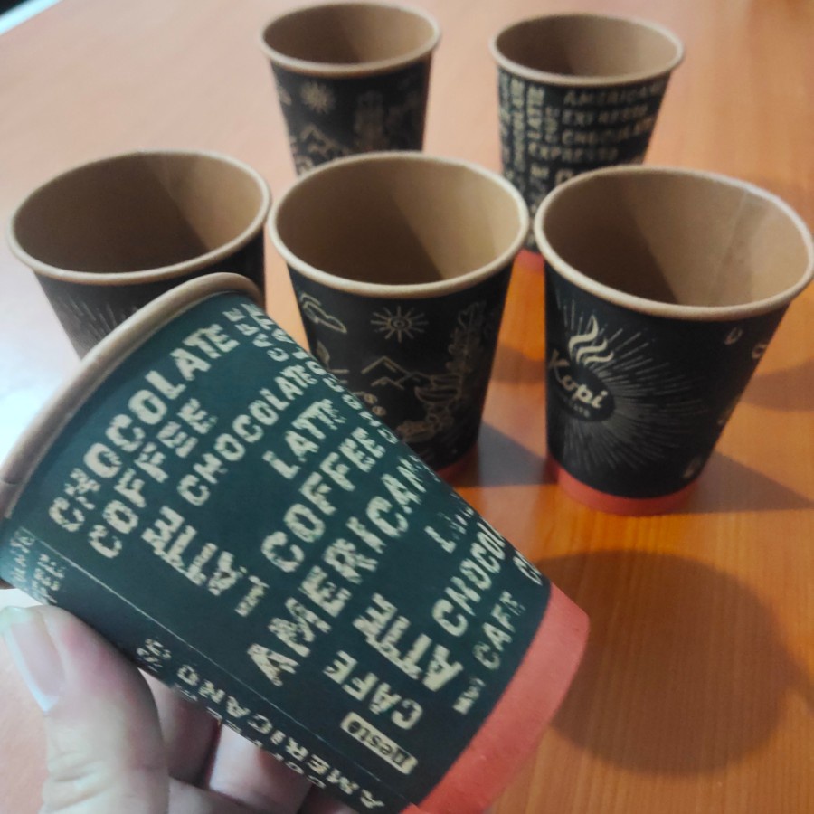 Jual Brown Paper Cup Size 8 oz - 8oz coffee - Gelas kopi coklat isi ...
