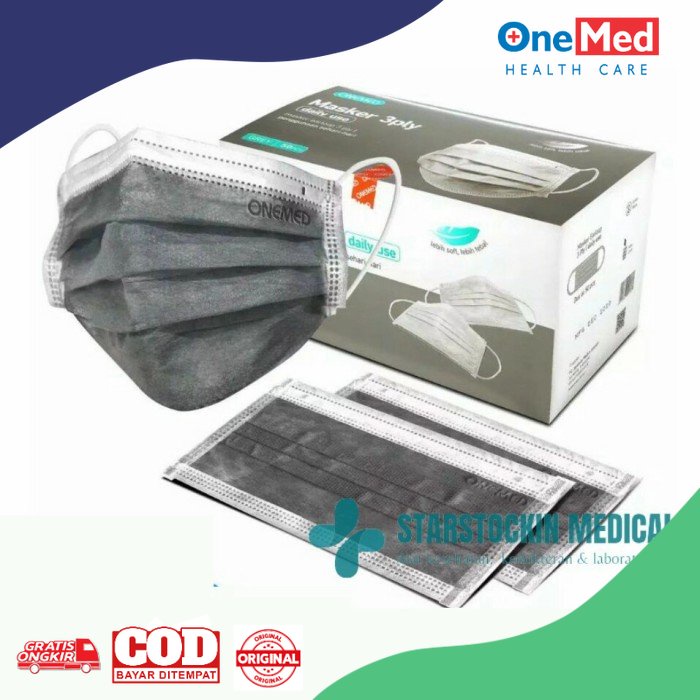 Jual Onemed Masker 3 ply non medis isi 50 pcs | Shopee Indonesia