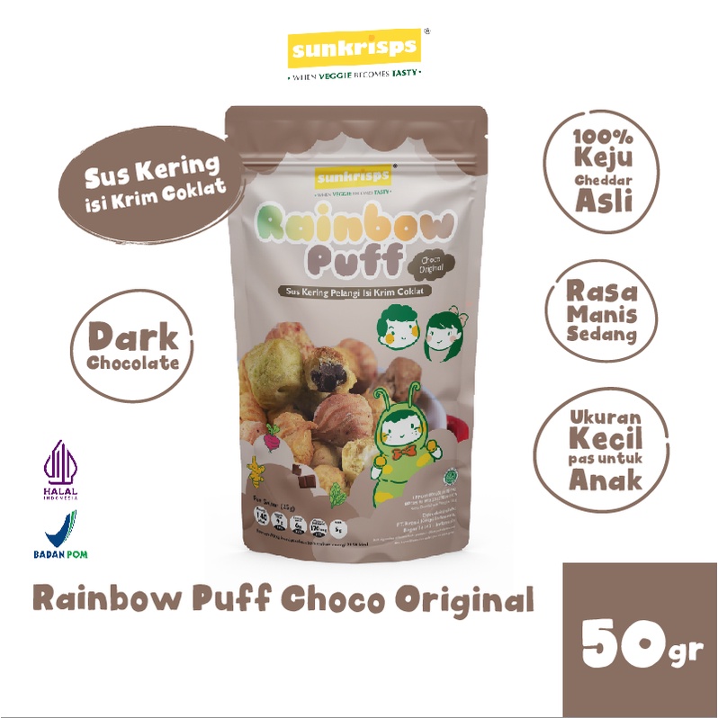Jual [BUY1GET1] Rainbow Puff Choco Original | Sus Kering Pelangi ...
