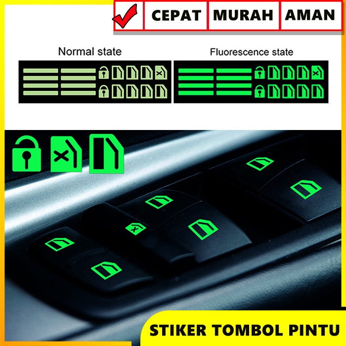 Jual STIKER TOMBOL SAKLAR JENDELA PINTU MOBIL GLOW IN THE DARK / CAR ...