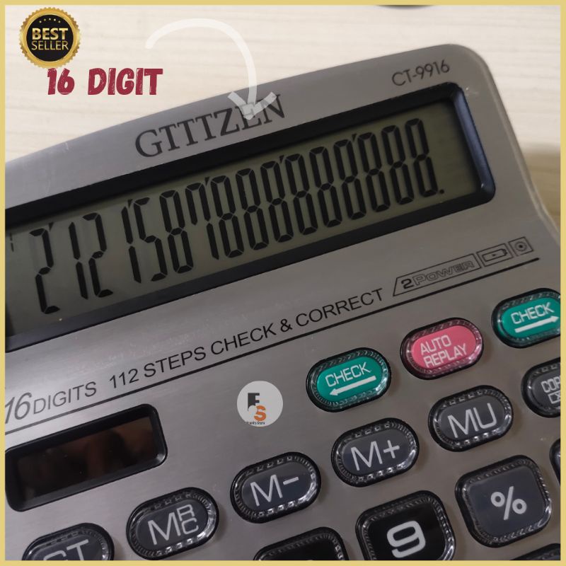 Jual Kalkulator Calculator Dagang 16 Digit Chek Cek ulang Big Display ...