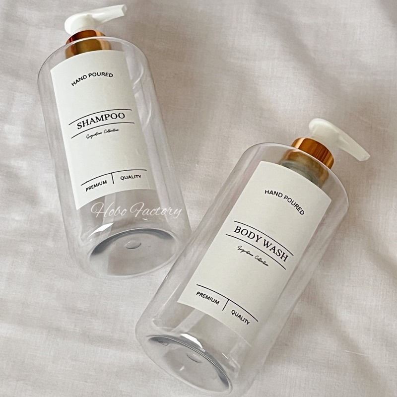 Jual Botol pump refill sabun shampoo 500ml bening luxury aesthetic ...