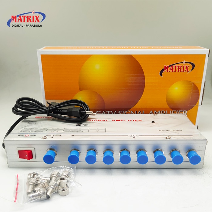 Jual BOOSTER MATRIX CATV SIGNAL AMPLIFIER MODEL B-308 8 WAY | Shopee ...