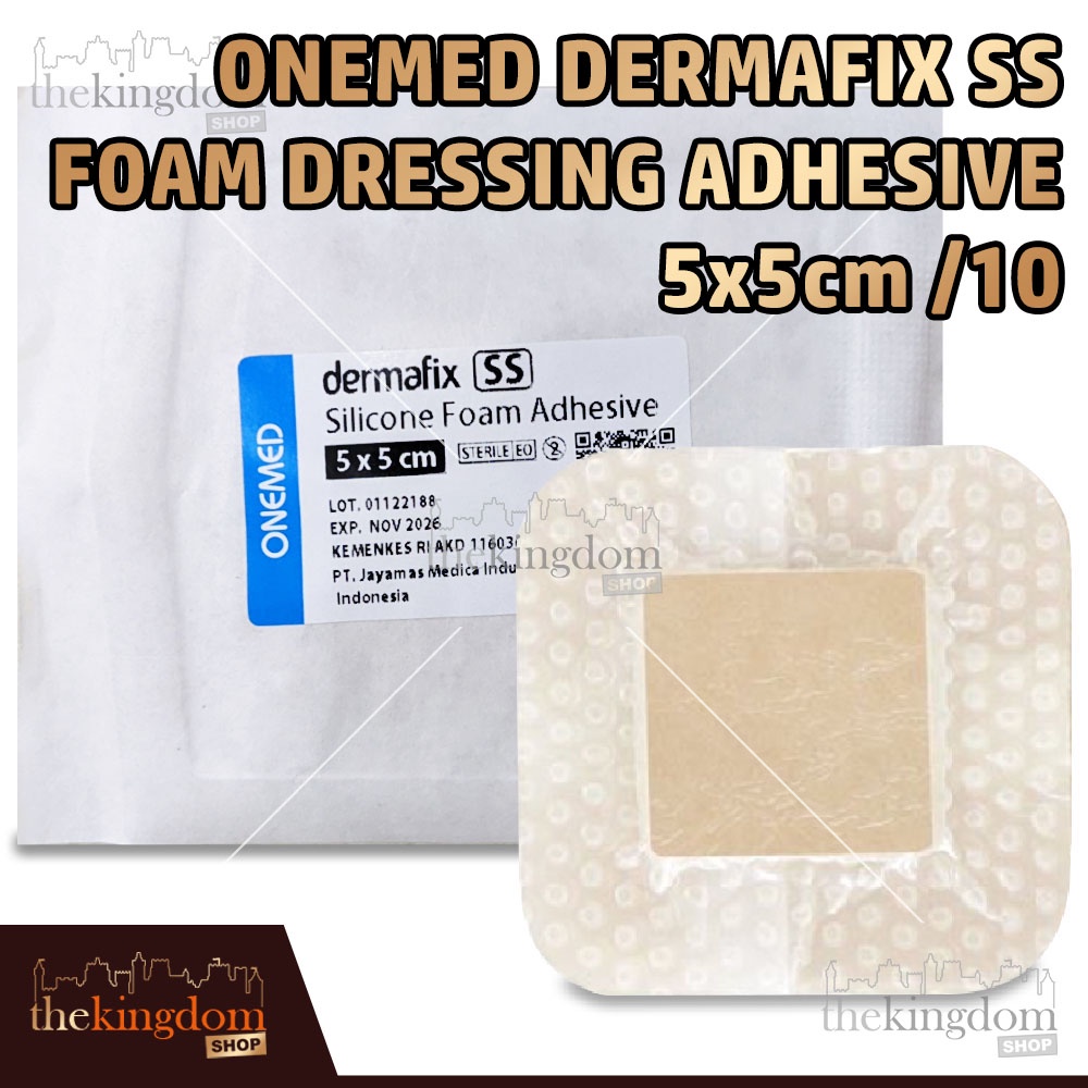 Jual Onemed Dermafix SS 5x5cm Foam Dressing Adhesive Plaster Sterile