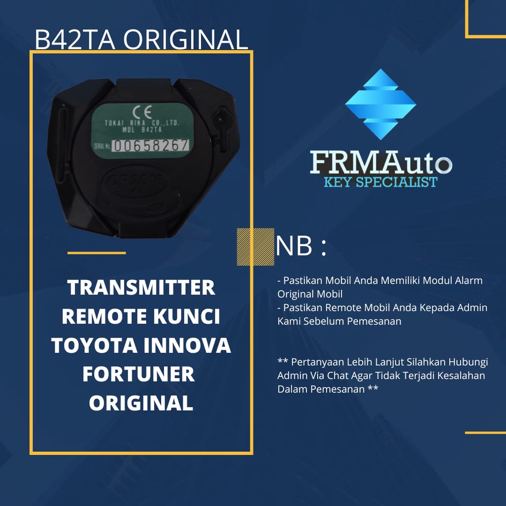 Jual Remote Toyota Innova Fortuner ORIGINAL (Transmitter 3 Tombol ...
