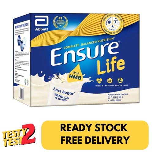 Jual Abbott Ensure Life Adult Milk Formula Refill - Vanilla 4 x 400g ...