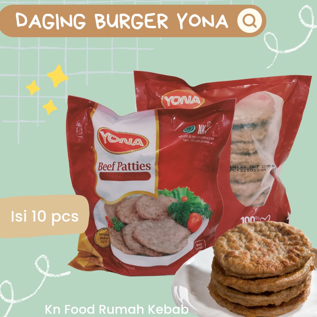 Jual Daging Burger Beef Yona isi 10 Yona PattiesDaging Burger Yona