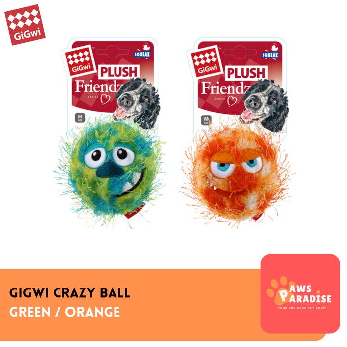 Jual GIGWI Crazy Ball Mainan Bola Gigit Anjing Dog Chew Toy