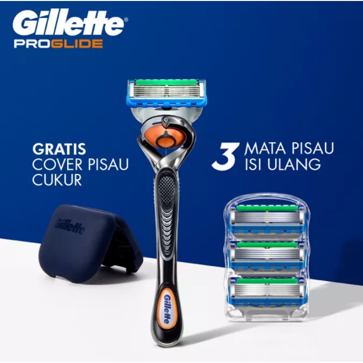 Jual Alat Cukur Gillette Fusion 5 roglide Paket 1 Razor + 3 Refill Free ...