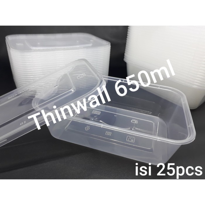 Jual Bento Thinwall- Food Container Box - Kotak Panjang -650 Ml Isi ...